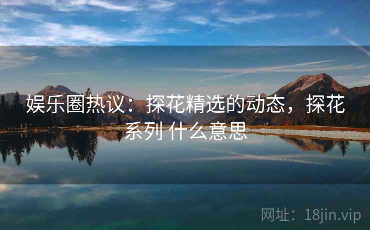 娱乐圈热议：探花精选的动态，探花系列 什么意思